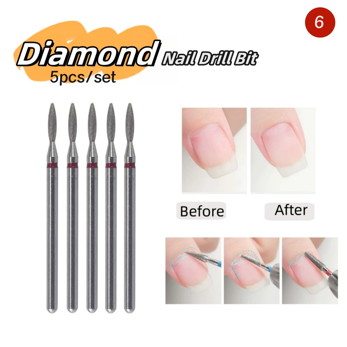 5 قطعة/المجموعة الماس مسمار لقمة ثقب برو الروسية بشرة نظيفة بت لمسمار الجلد الميت إهاب الأنظف قبل العلاج أدوات الرسم الملفات #1