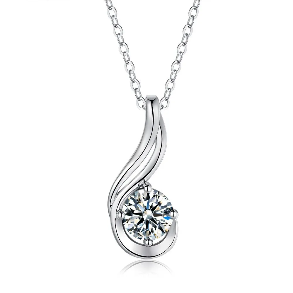 

ZFSILVER Fashion Trendy Classic 925 Silver Moissanite Design Music Note Necklace For Charms Women Accessories Jewelry Gift KJ181