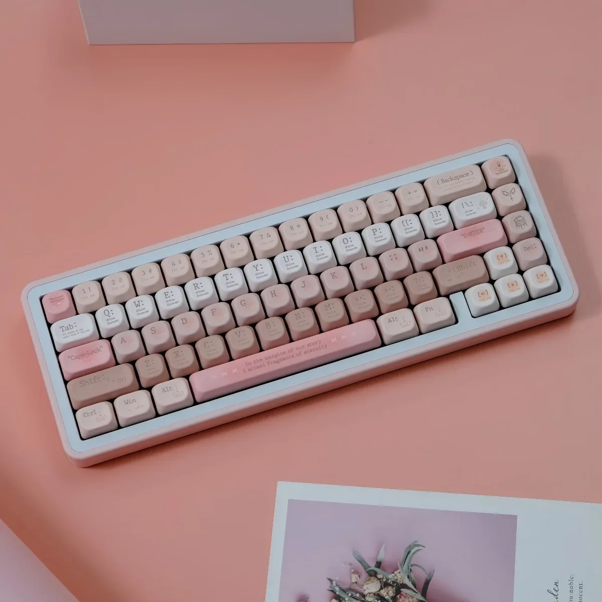 

130 Keys Romantic Pink Cherry MOA Profile PBT Keycaps Dye Sub Key caps for 61/87/104 Cherry MX Switch Gaming Mechanical Keyboard