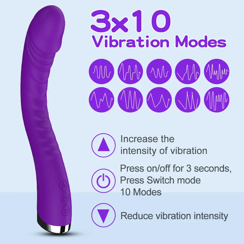 AV Vibrator G Spot Magic Wand Clitoris Stimulator Strong Vibration Powerful Dildos 30 Modes Massager Adult Sex Toys for Woman