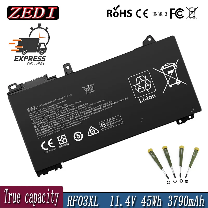 ZEDI RF03XL Laptop Battery For HP ZHAN 66 Pro 15 G3 14 G2 ProBook 430 440 445 450 455 G6 HSN-Q15C Q16 Q17 Q25 RE03XL OB1Q