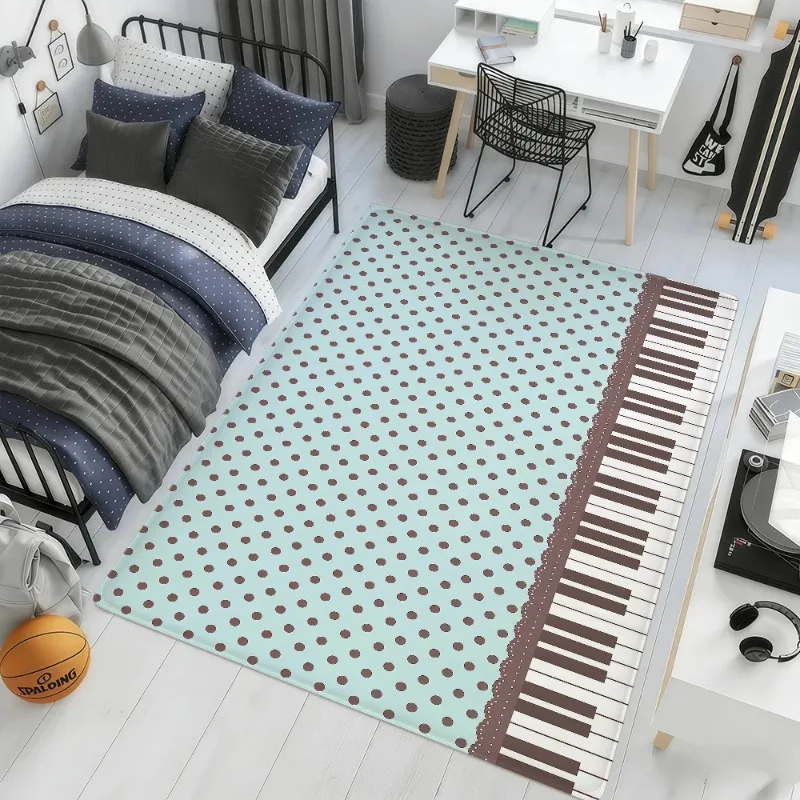 Retro Style Art Piano Key Polka Dot Door Mat Hogar Bedside Rug Bath Floor Mat Hallway Balcony Carpet Entrance Doormat