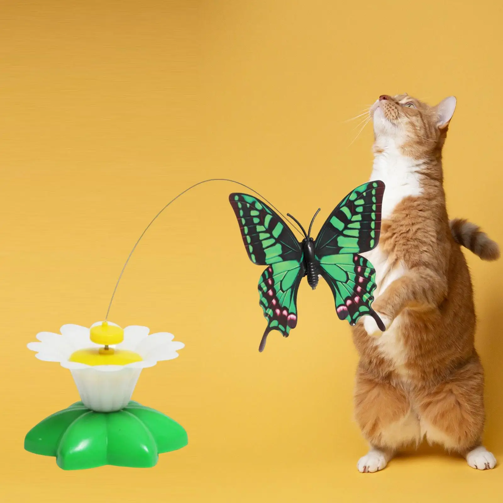 Electric Automatic Rotating Butterfly Funny Cat Teaser Scratch Toy for Kitten