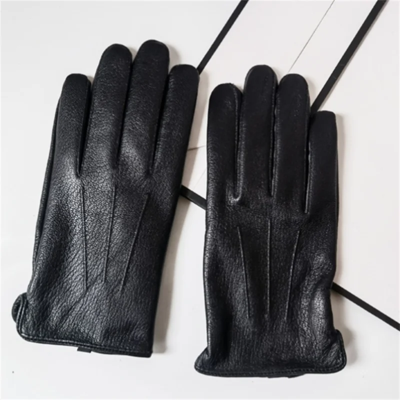 

Brand fashion sheepskin men's gloves Keep warm men's winter gloves Comfortable black men's leather gloves