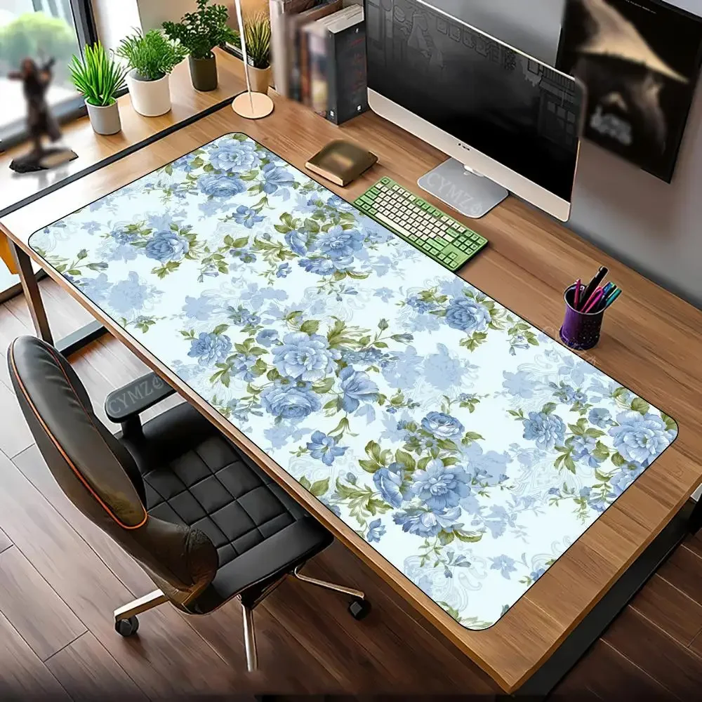 Retro esthetische romantische bloemen Muismat Bureaumat Gamingmatten rubberen antislip bureauaccessoires geschikt voor kantoor en games