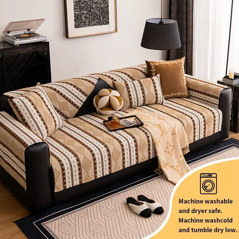 1PC-Sofa cushion, Chenille all season universal, light luxury, non slip sofa cover cloth, living room sofa cushion