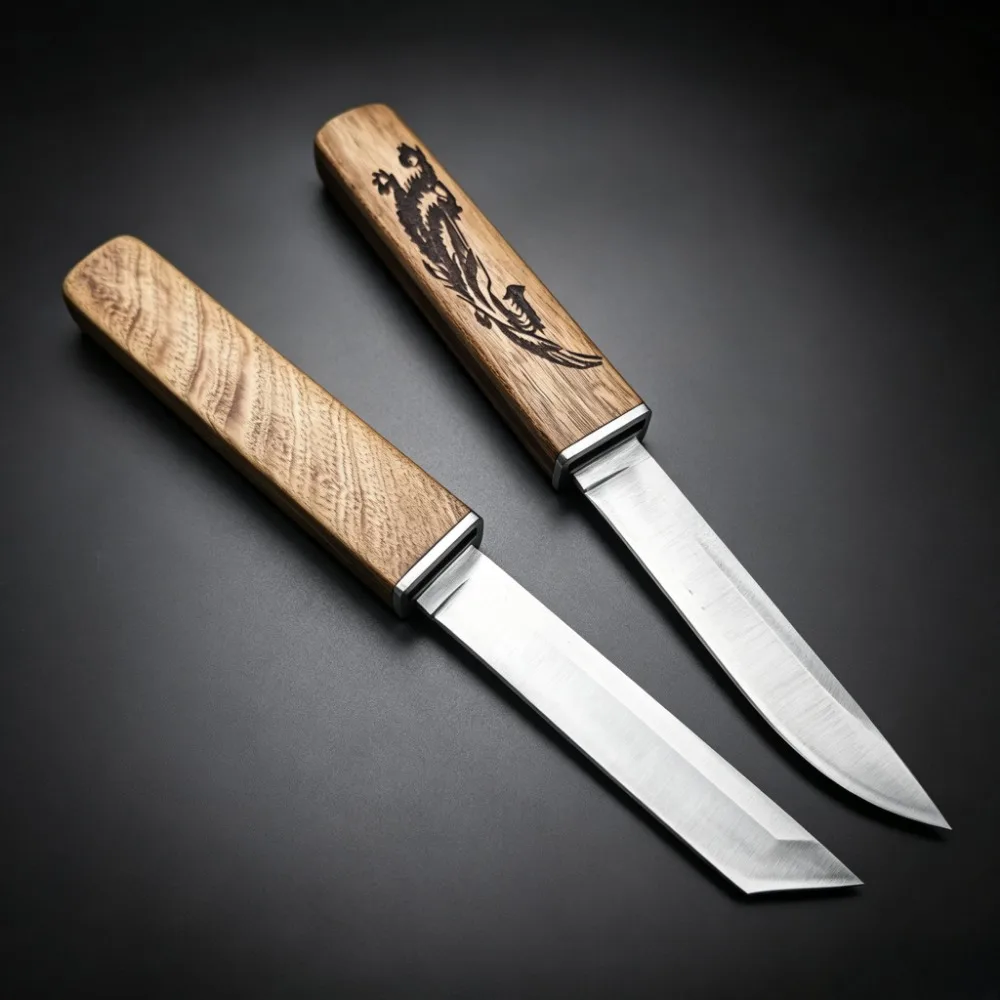Two In One Japaness Style Drop / Tanto Blade Utility Pocket Knife Outdoor Wilderness Camping Portable Edc Survival Tools 2 in 1