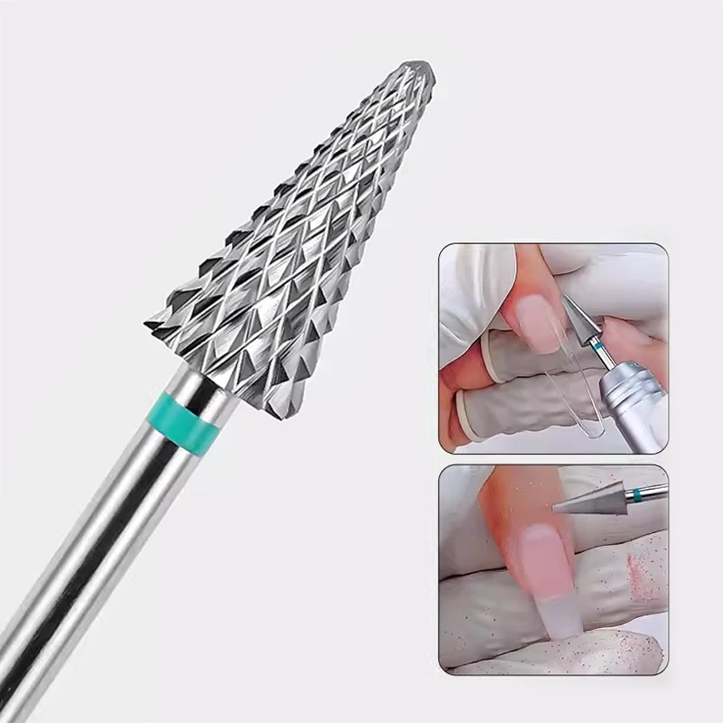 Cabeça De Lixamento De Prego De Aço De Tungstênio, Cortador De Fresagem De Carboneto, Máquina De Manicure Rotativa Elétrica, Broca, 1Pc