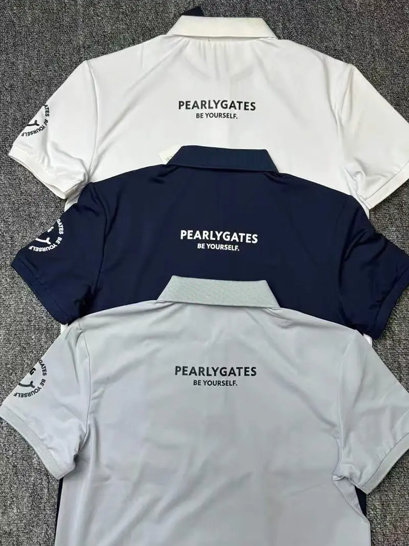 Golf PEARLYGATES short sleeved men's 2026 summer new item slimming, versatile, slim fit, no iron men's top POLO shirt 6038