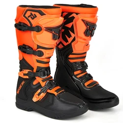 Botas de motociclista para hombre, calzado acolchado para ciclismo de carretera, consolida la estabilidad, Botas de carreras todoterreno, resistentes al desgaste