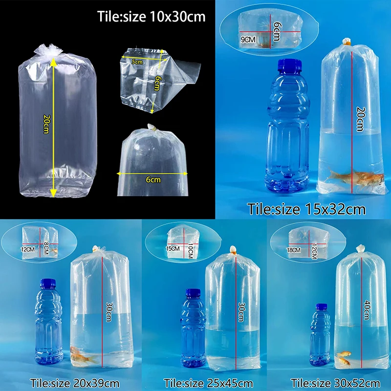 - 10 Stück transparente Aquarium-Atmungsbeutel, Atmungsbeutel für den Transport, langlebige, auslaufsichere Plastikverpackungsbeutel für Fische und Garnelen -
