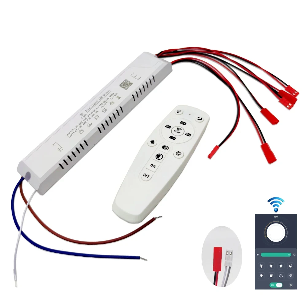 2.4G Intelligent LED driver remote control power supply dimming&color-changeable transformer connect to LED tape(12-24-40-60W)X2