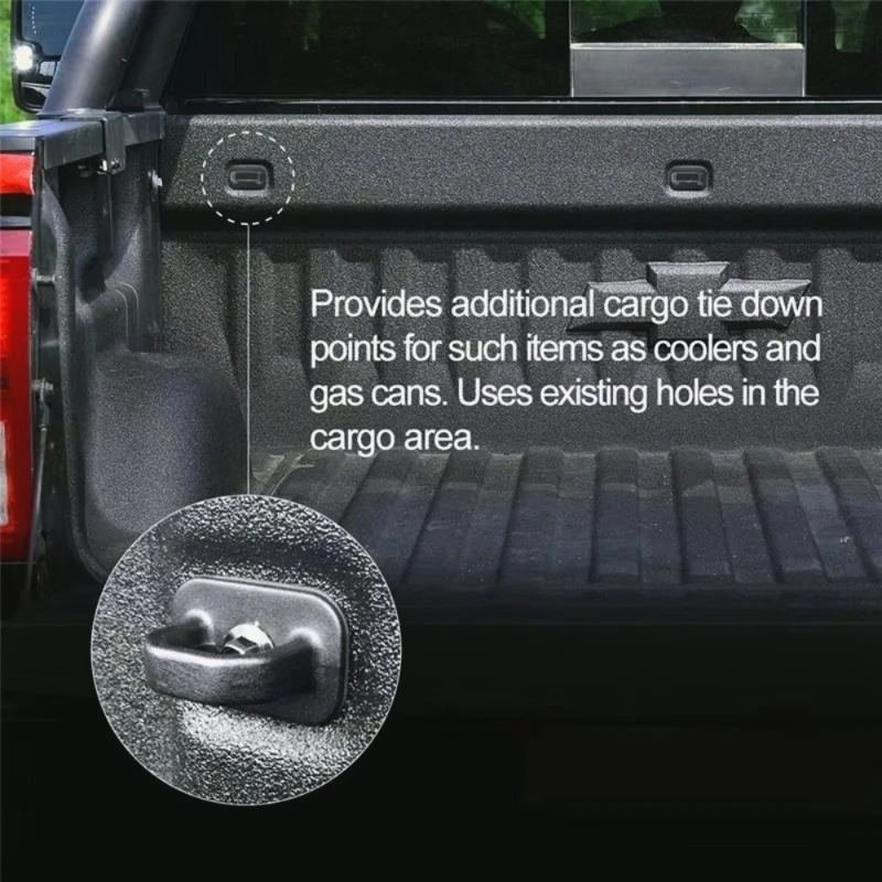 ZF-S ZF-S Anclajes Laterales para Plataforma de Camioneta Negros, Juego de 4 Piezas