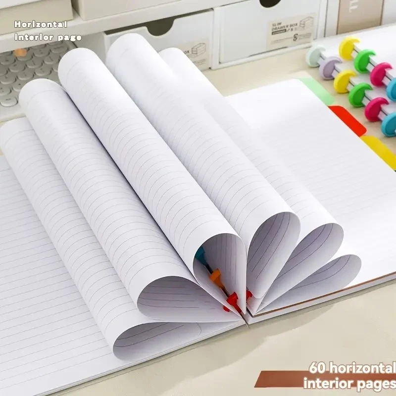 Farbiges Pilzloch-Notizbuch mit Loseblättern | A5/A6/B5 Größen | Wiederverwendbares Nachfüllbares Ringbuch-Notizbuch für Schule & Büro – Detail 5