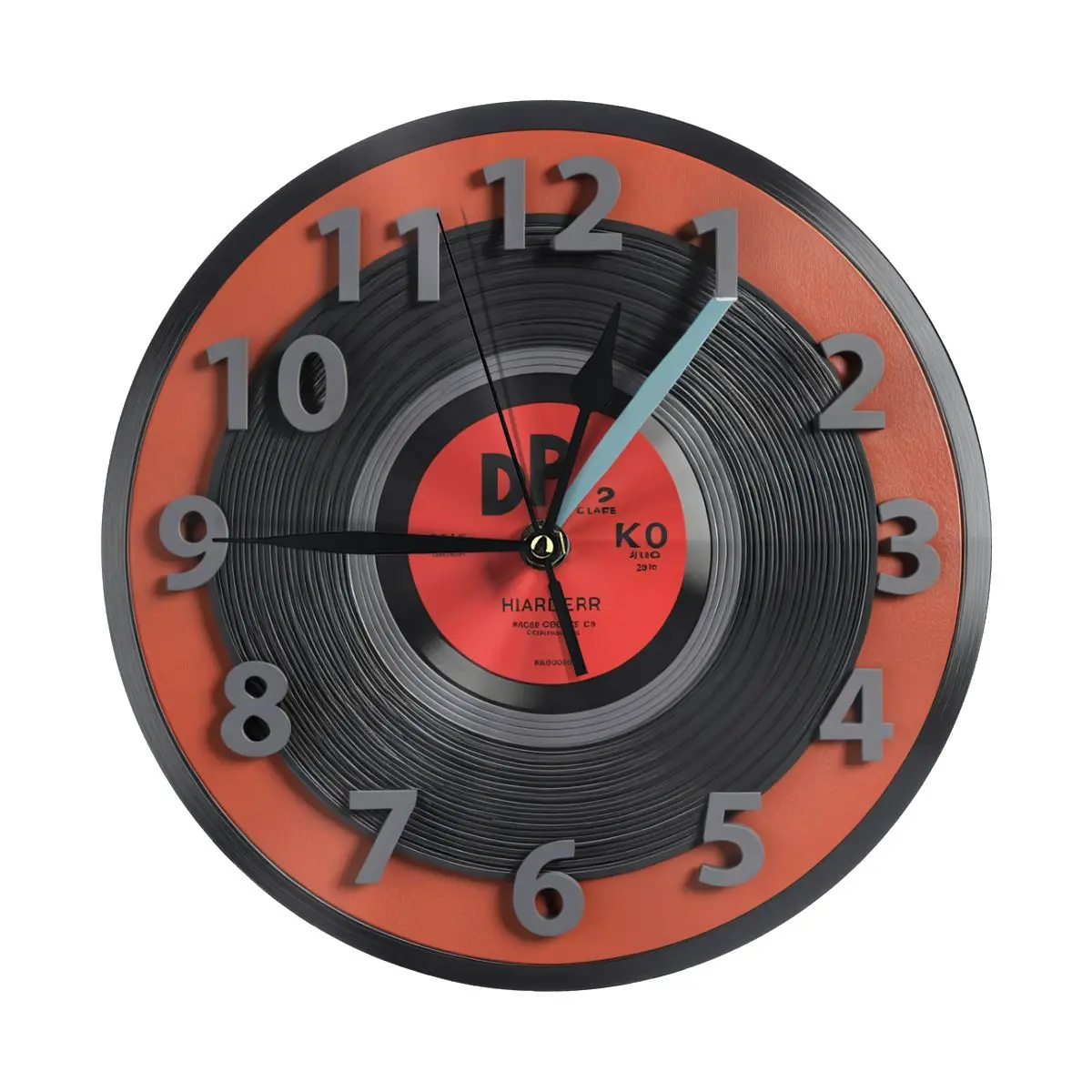

CD Record Wall Clock Battery Operated Non Ticking Silent PVC Rustic Round Clock Retro Decor for Home