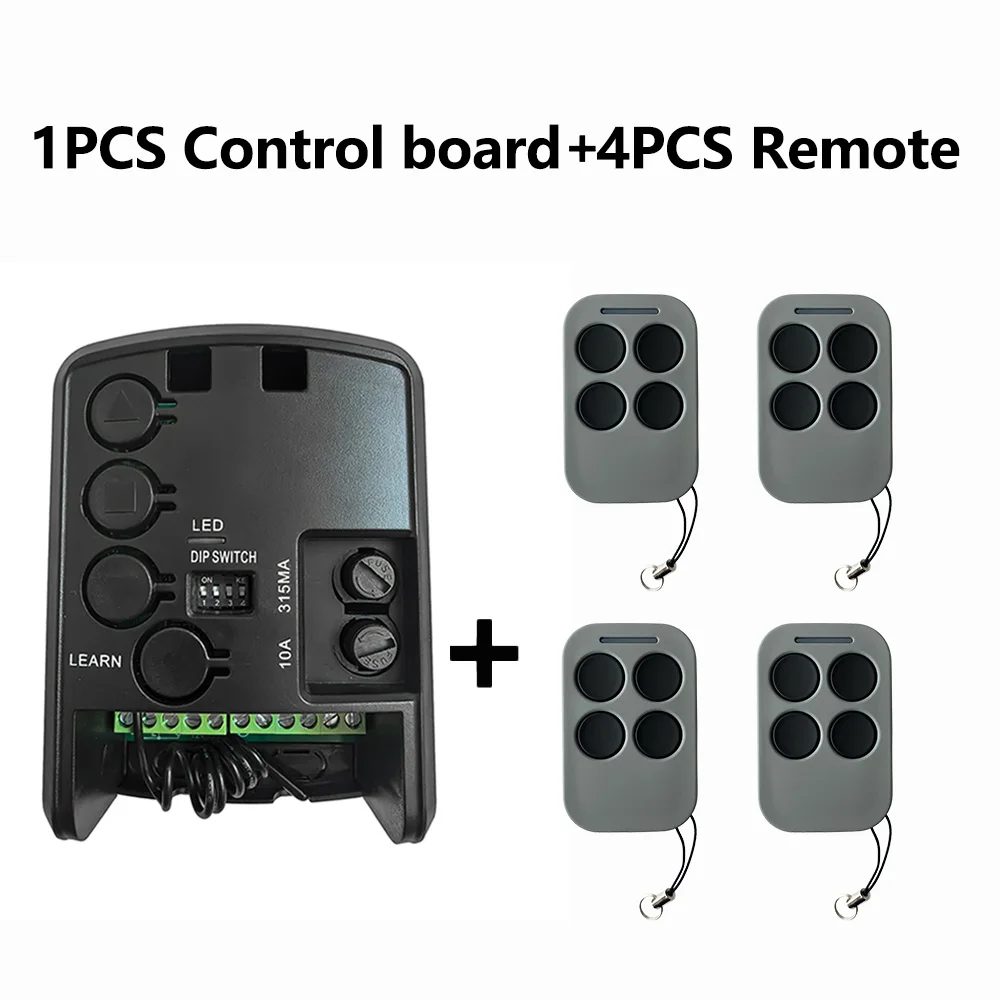 AC 220–250 V, 4-Kanal-Tor, Garagentor, 433 MHz, Rolling-Code, röhrenförmiger Motorempfänger mit Sender