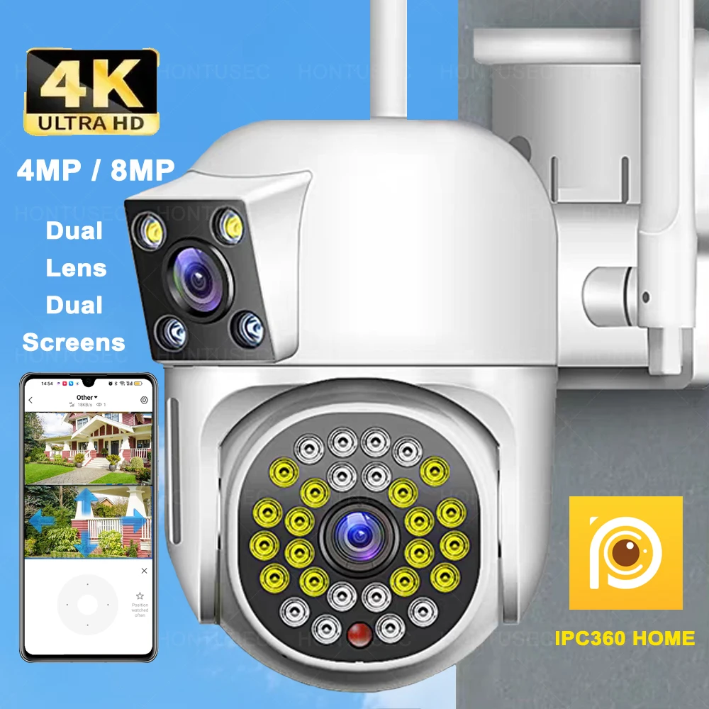 

IPC360 HOME 4K 8MP WIFI PTZ 2K 4MP Dual Lens Dual Screens Outdoor Waterproof Auto Tracking Two Way Audio Surveillance Cameras