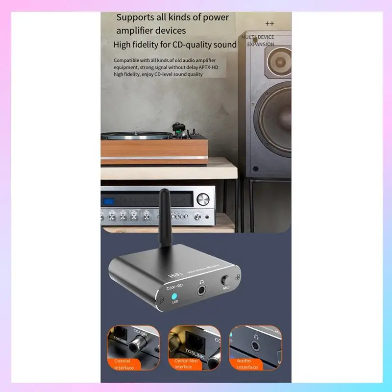 

AB25-APTX-HD Аудиоприемник 5.2 Bluetooth-приемник AUX Коаксиальный оптоволоконный аудиоадаптер Hi-Fi Стерео Музыка Звук качества компакт-дисков