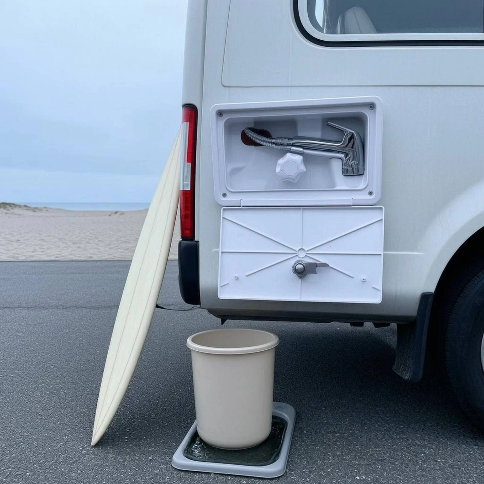 RV Outdoor Shower Box Kit Pressurized Spray RV Exterior Shower Kit Vehicle Accessory Rustproof Protected for Boaters view 2