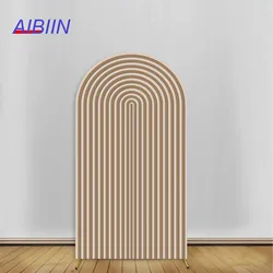 AIBIIN Brown Arch Backdrop Cover Party Decor Pink Purple Blue Green Stripes Birthday Baby Shower Spandex Background Photozone