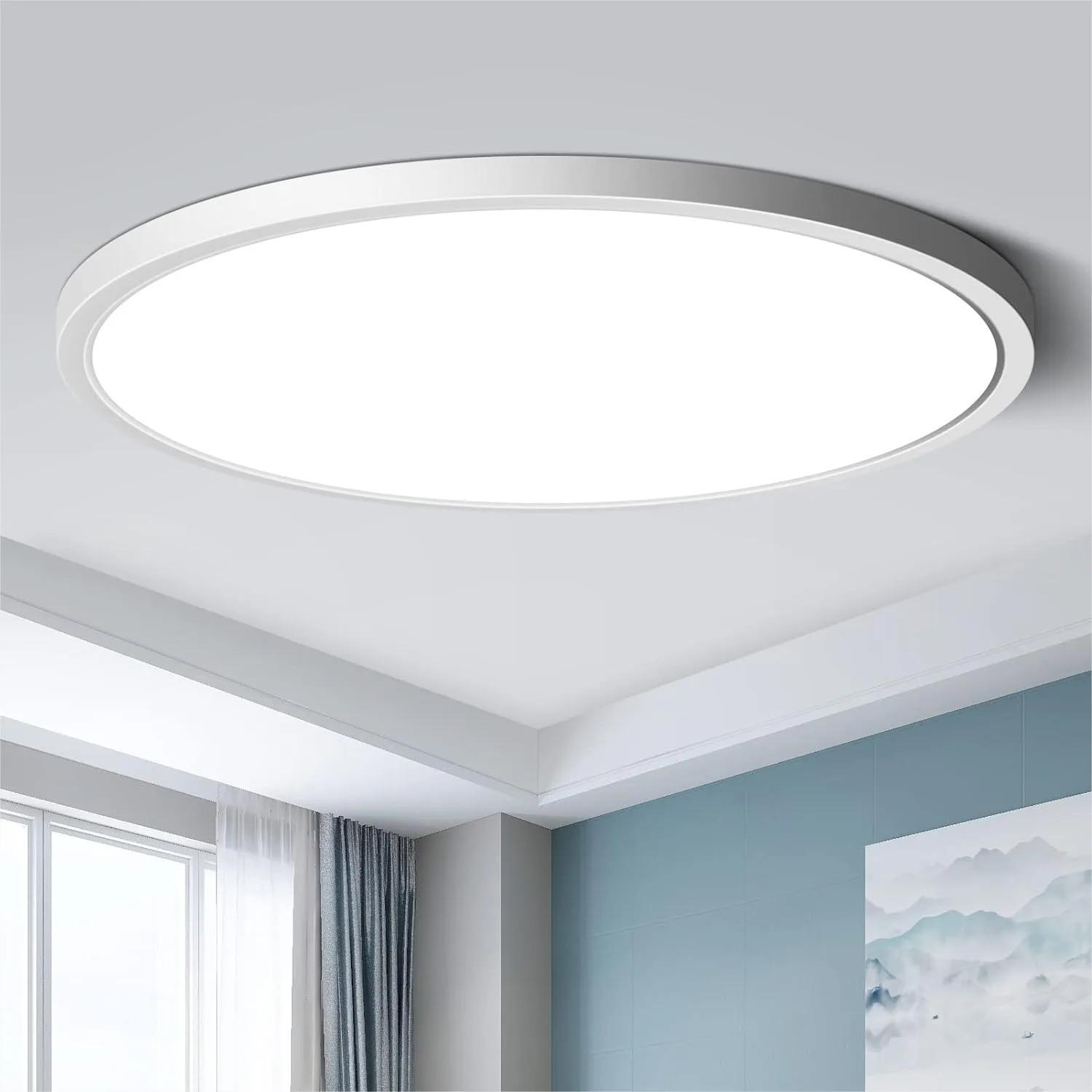 

12 Inch LED Flush Mount Ceiling Light, 5000K Daylight, 24W, 3200LM, Ultra-Thin, for Bedroom Hallway Kitchen