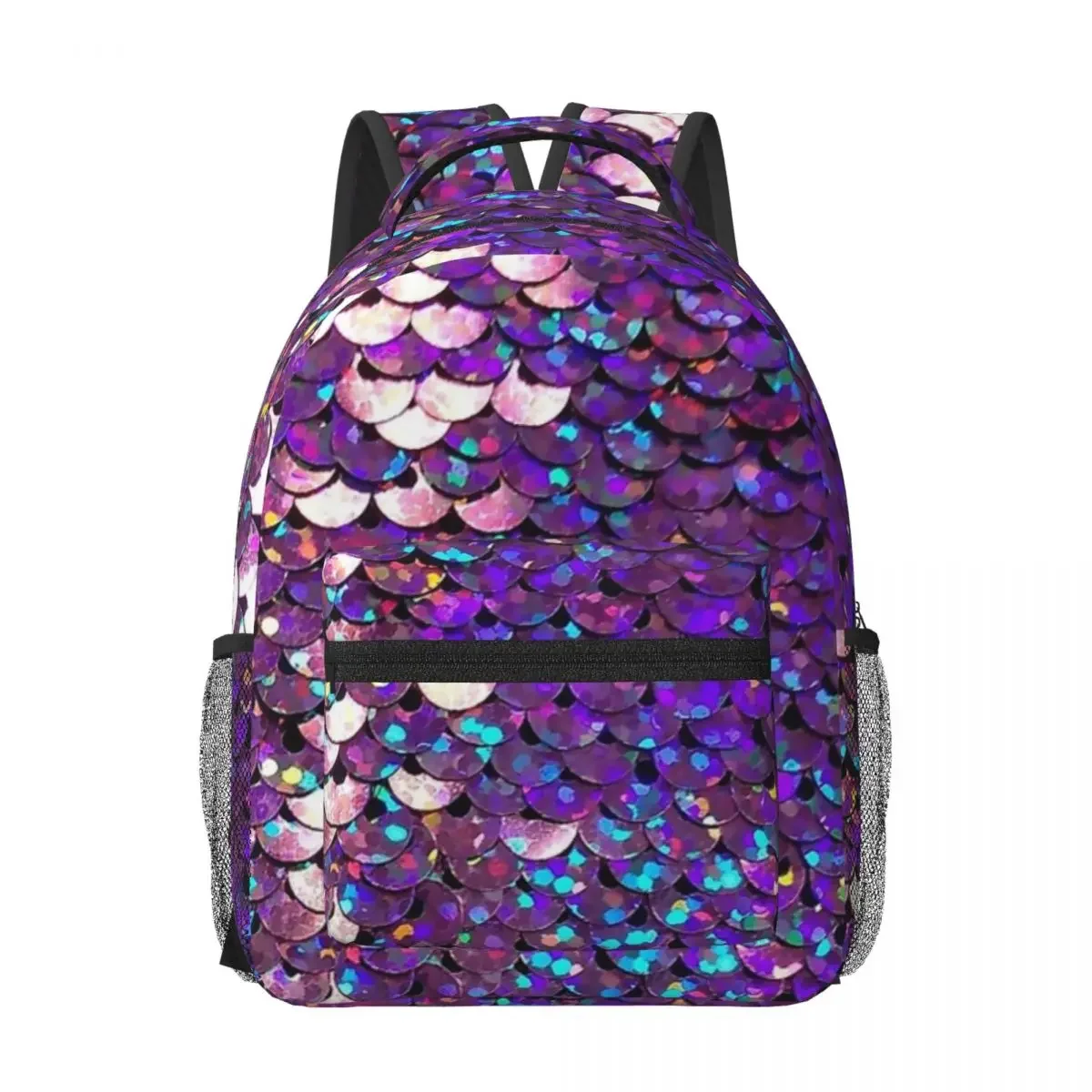 

Brilliant Purple Sequins Woman Backpacks Boys Girls Bookbag Casual Children School Bags Portability Travel Rucksack Shoulder Bag