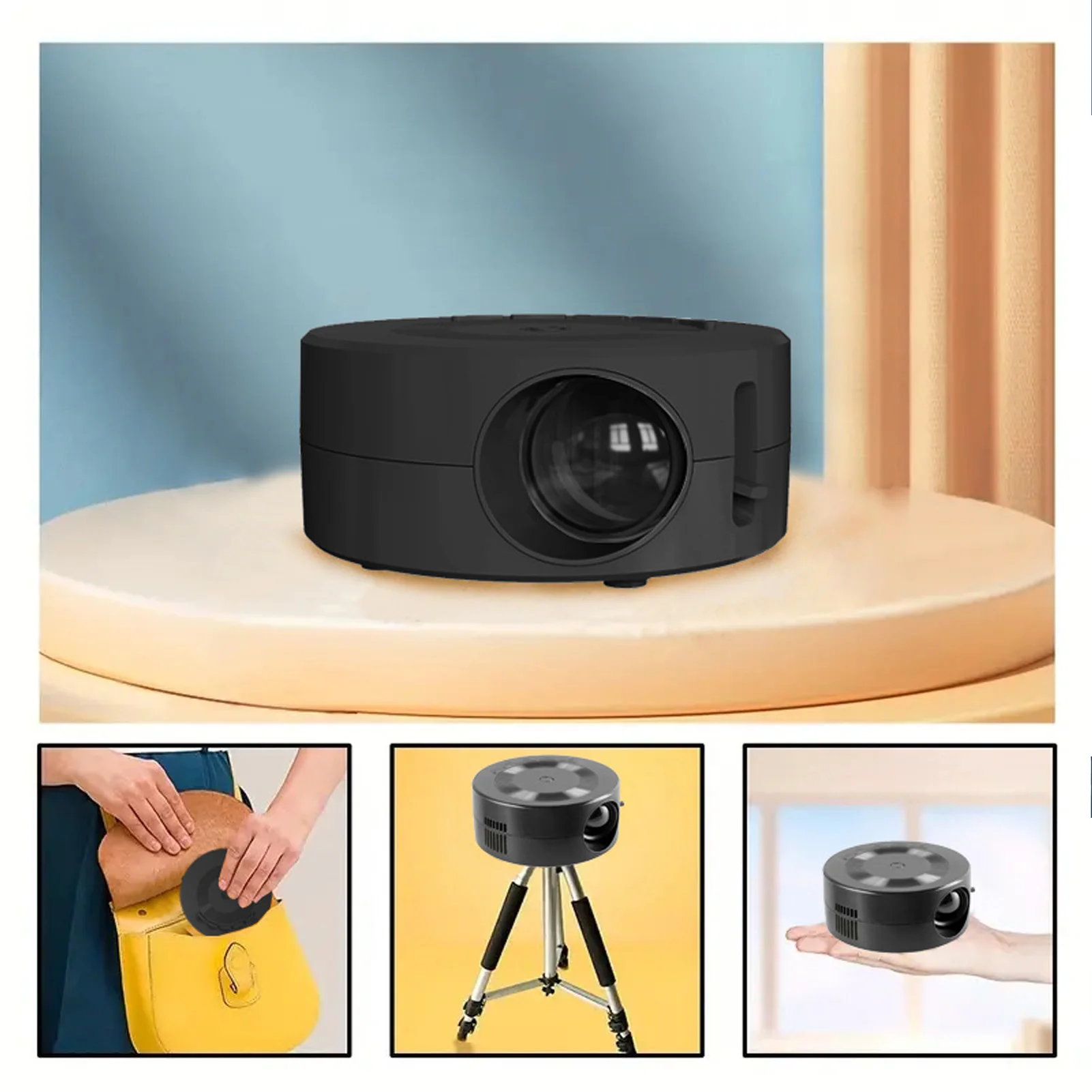 Mini LED Projector 1080p Built in Speaker Portable Small Home Projector with Same Screen Function for IOS for Android