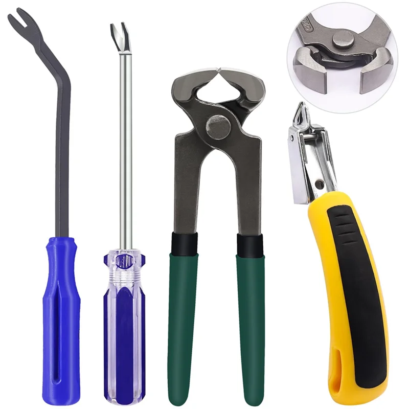 

ABLK 4Pcs Upholstery And Construction Staple Remover Tools Set For Furniture Floor Craft Project Photo Frame