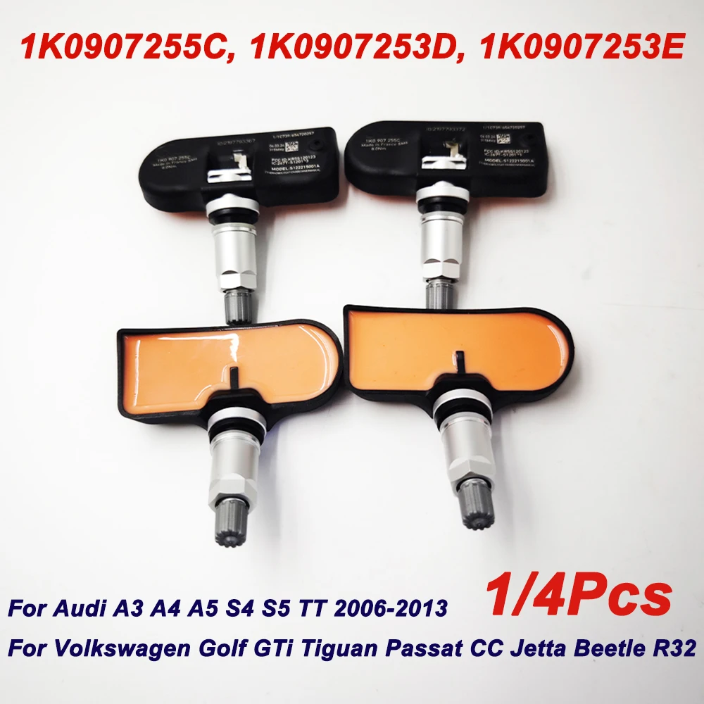 For Audi A3 A4 A5 S4 S5 Volkswagen Golf Passat CC Jetta Beetle 1K0907255C 1K0907253D 1K0907253E 315MHz TPMS Tire Pressure Sensor