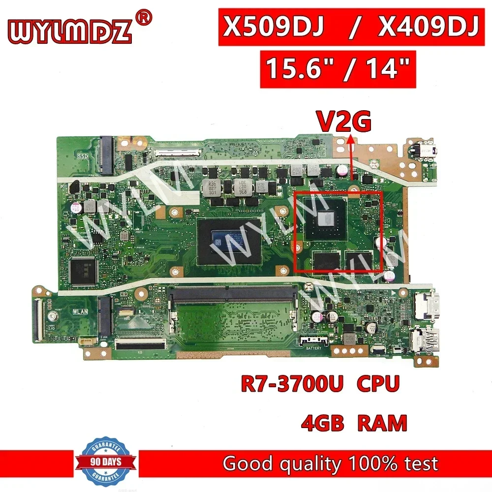 X509DJ R7-3700U CPU 4GB RAM V2G GPU Laptop Motherboard For Asus X409DA X409DJ X409DL X509DA/DAP X509DL M590D FL8700D Mainboard