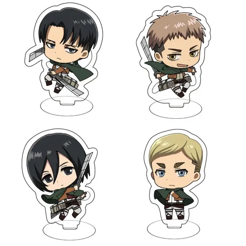 

8Cm Acrylic Standing Plates for Attack On Titan Levi Ackerman Mikasa Ackerman Jean Kirstein Erwin Smith Q Version Ornaments