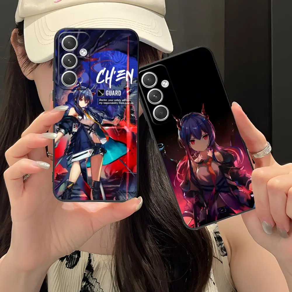Arknights Chen Matte TPU Mobile Phone Case for Samsung Galaxy S26 S25 S24 S23 S22 S21 S20 Note20 Plus FE Ultra Colorful Cover