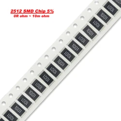 50PCS 2512 SMD Chip 1W 0R ~ 10M 5% 1W 0 1 10 100 150 220 330 Ohm 1K 2.2K 10K 100K 220K 0R 1R 10R 100R 150R 220R 330R 470R 1M