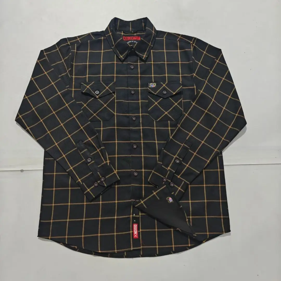Dixxon Premium Men's Plaid Flannel Shirt with Lens Cloth | Big & Tall Biker Shacket | Long Sleeve Button Down Streetwear