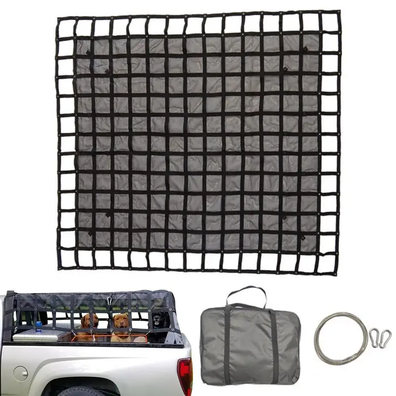 Pickup Truck Cargo Net Cargo Net For Truck Pickup Bungee Net Mesh With Carabiners And Storage Bag Universal Car Organizer Net