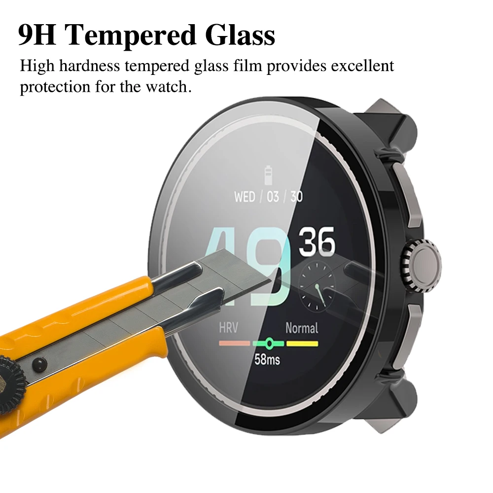 Glass + Case for Suunto Race Accessories PC All-around Bumper Anti-scratch Protective Cover + Screen Protector for Suunto Race