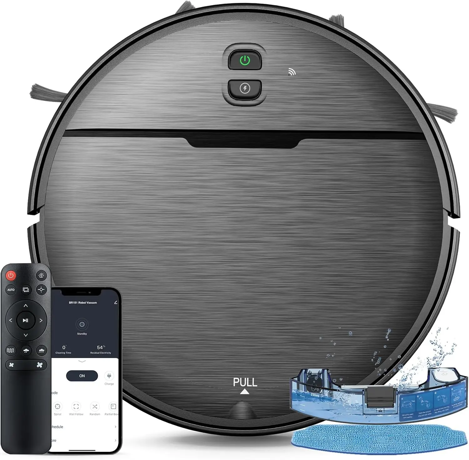 2-in-1 Robot Vacuum & Mop with WiFi, Strong Suction, Self-Charging for Hard Floors & Pet Hair