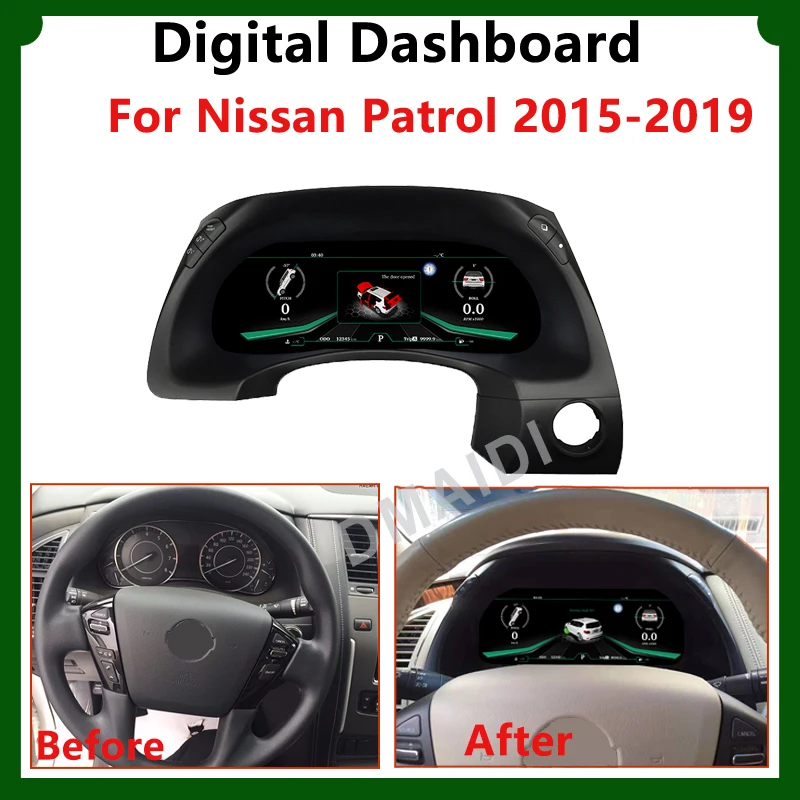 

12.3 Inch Dashboard For Nissan Patrol Y62 LINUX System Car Instrument Cruiser LCD Speedometer Cockpit Panel Gauge