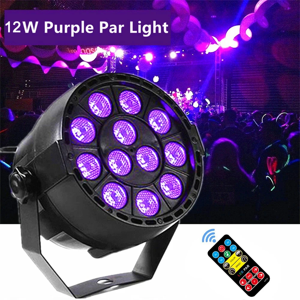 

12W LED Disco UV Violet Stage Light Ultraviolet Black Light Par Light Spotlight lamp for Christmas Disco DJ Club Party Bar Decor