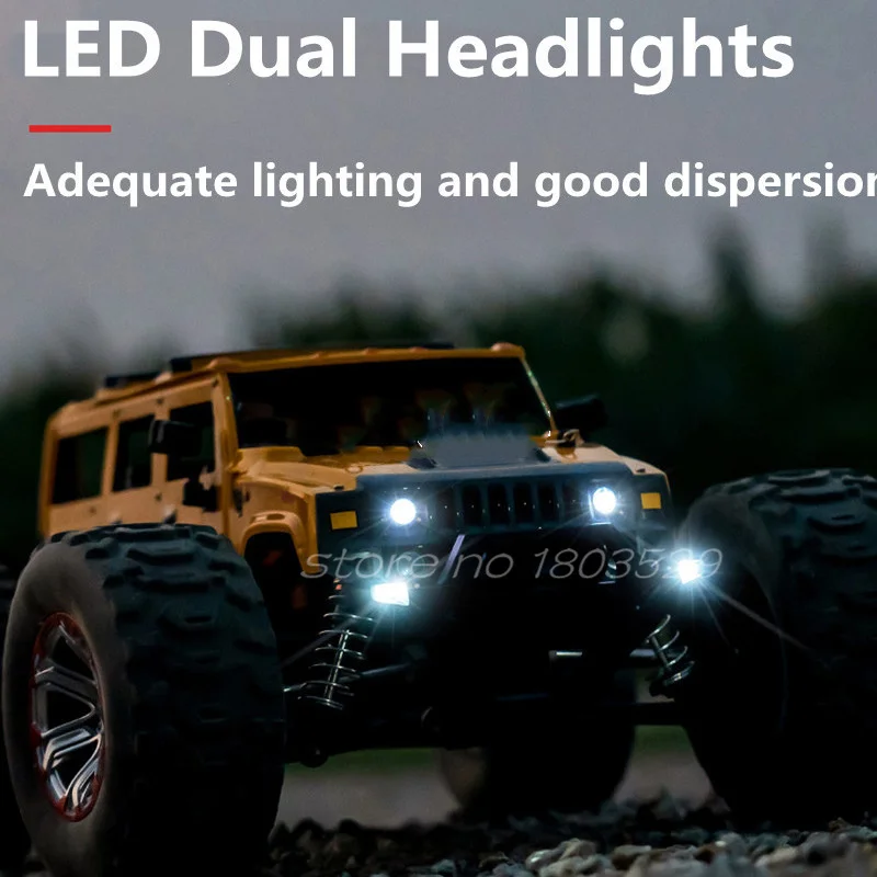 1:10 Waterproof Off Road Climbin Control Car Truck 60KM/H 4WD 45° Climb Alloy Transmission Metal Chassis High Speed Drift RC Car