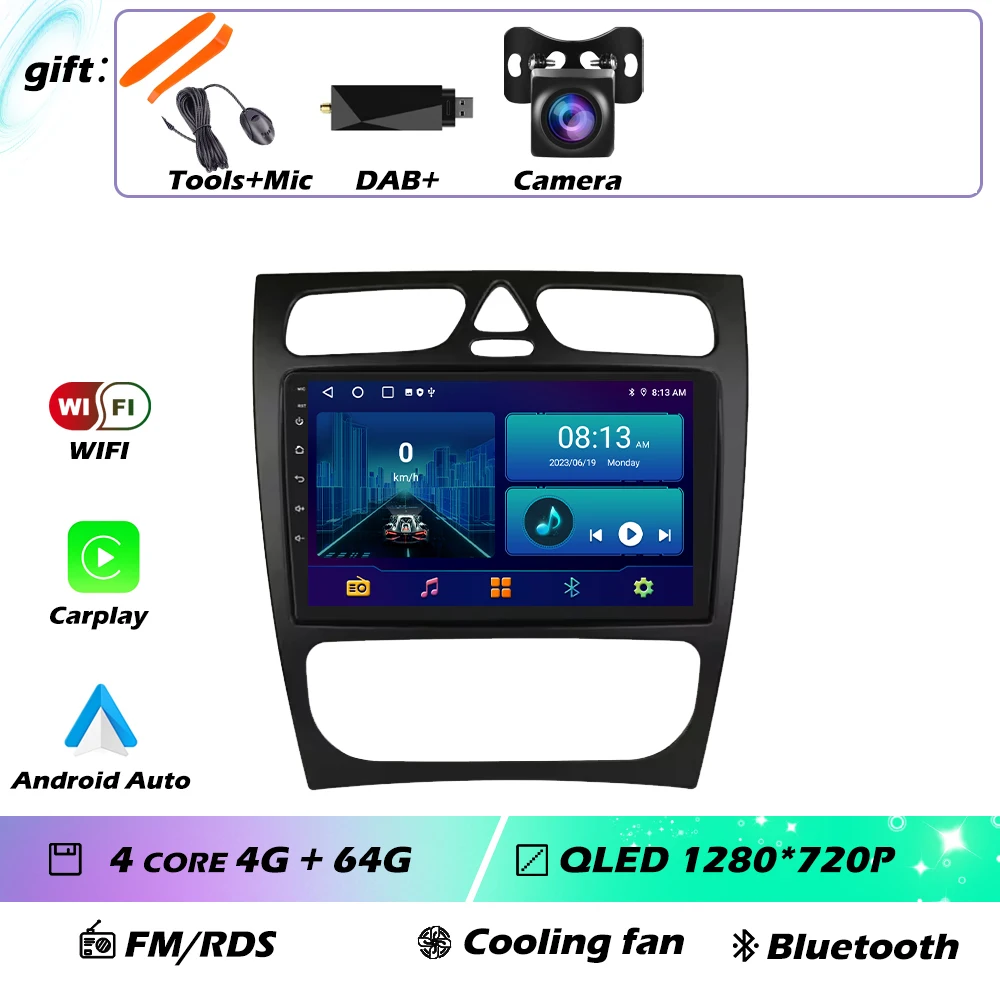 Voor Mercedes-Benz EEN W168 C W203 G W463 Vaneo Vito Viano CLK Klasse C209 Android GPS Autoradio Multimedia Video speler Carplay 4G