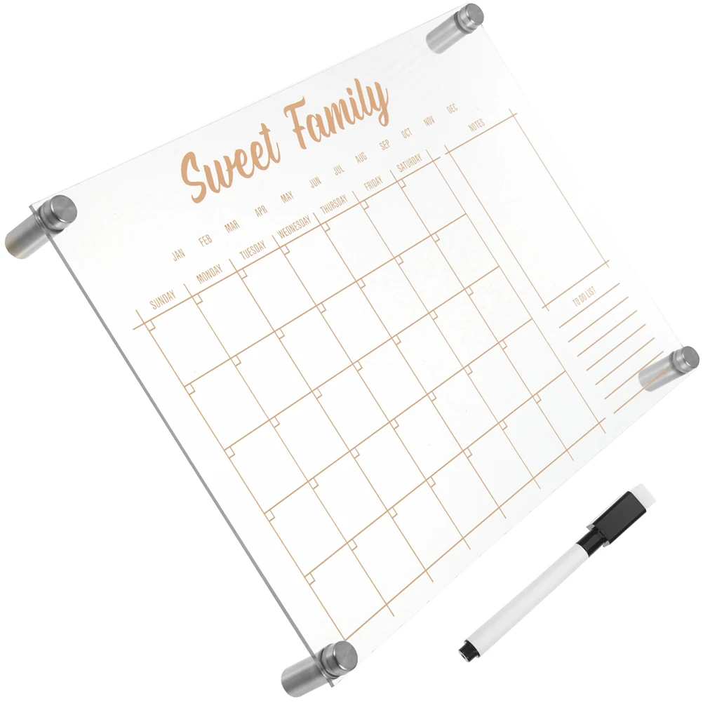 

Clear Wall Planner Note Board for Office Home Student Calendar Whiteboard Erasable Memo Handwritten Message Multifunctional