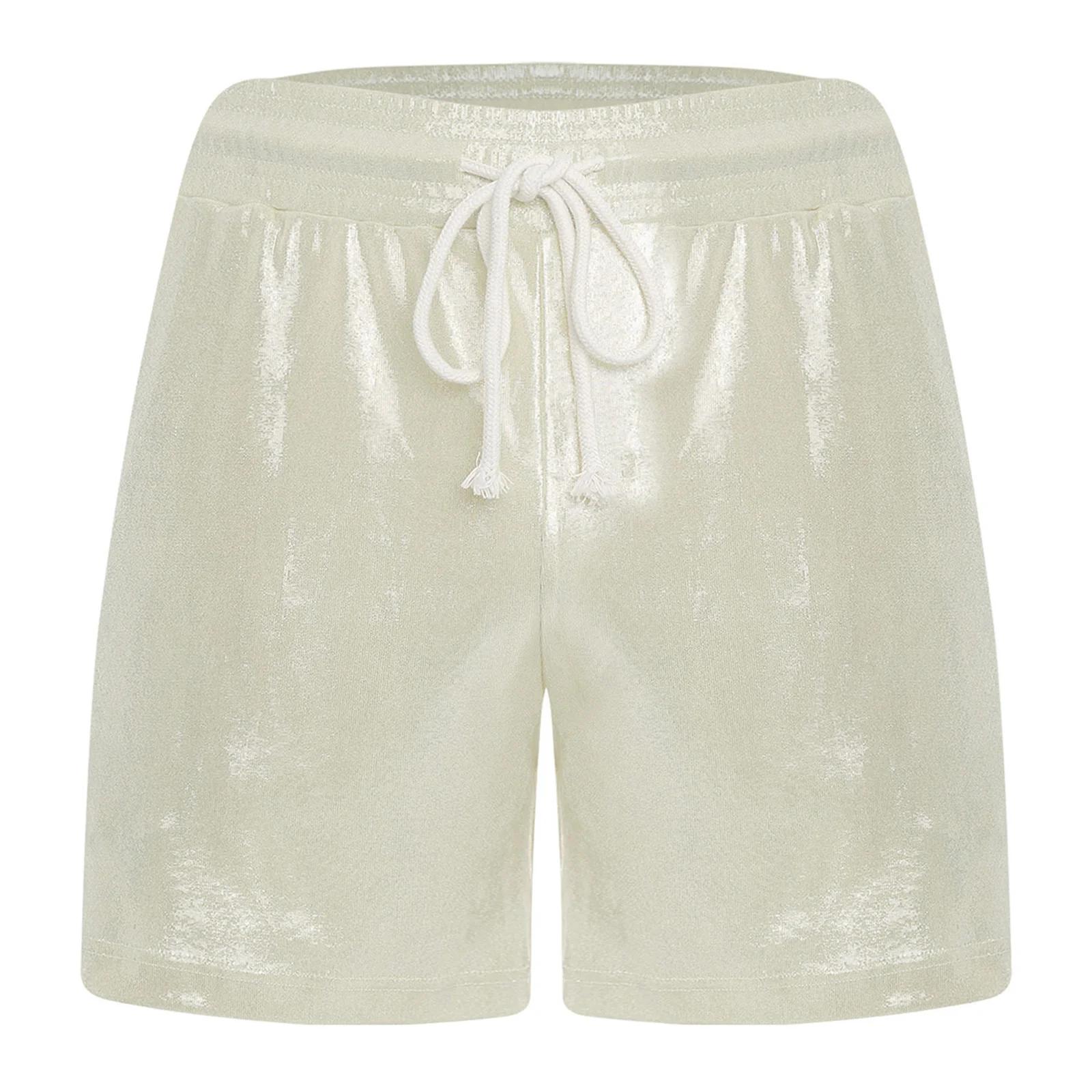 

Мужские модные свободные шорты с блестящей эластичной резинкой на талии, однотонные мини-шорты для плавания для клубной вечеринки у бассейна, повседневная летняя пляжная одежда