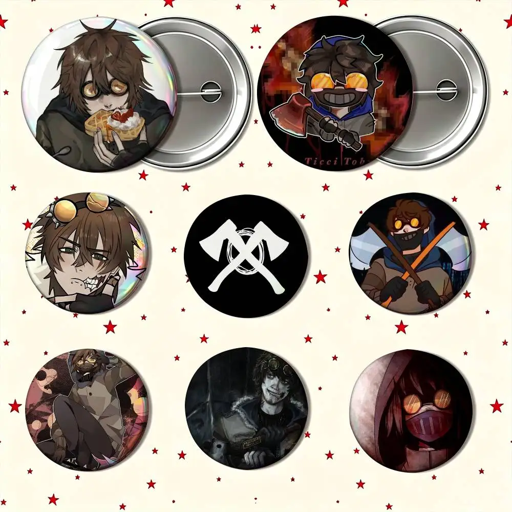Creepypasta T-Ticci Toby 25mm 32mm 44mm 58mm Anime Badges Brooches DIY Pins Decorations Birthday Gifts
