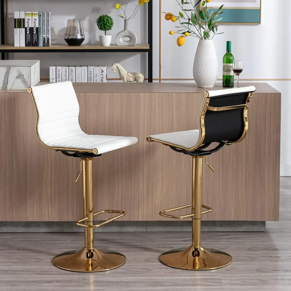 Adjustable Barstools Bar Height Faux Leather Counter Height Bar Stool Chair with Back for Kitchen Island