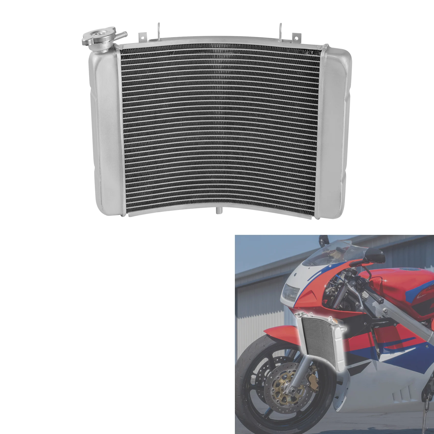 Motorcycle Aluminum Engine Cooling Cooler Radiator For Honda NSR 250 1991-1998 1997 1996 1995 1994 1993 1992 Silver