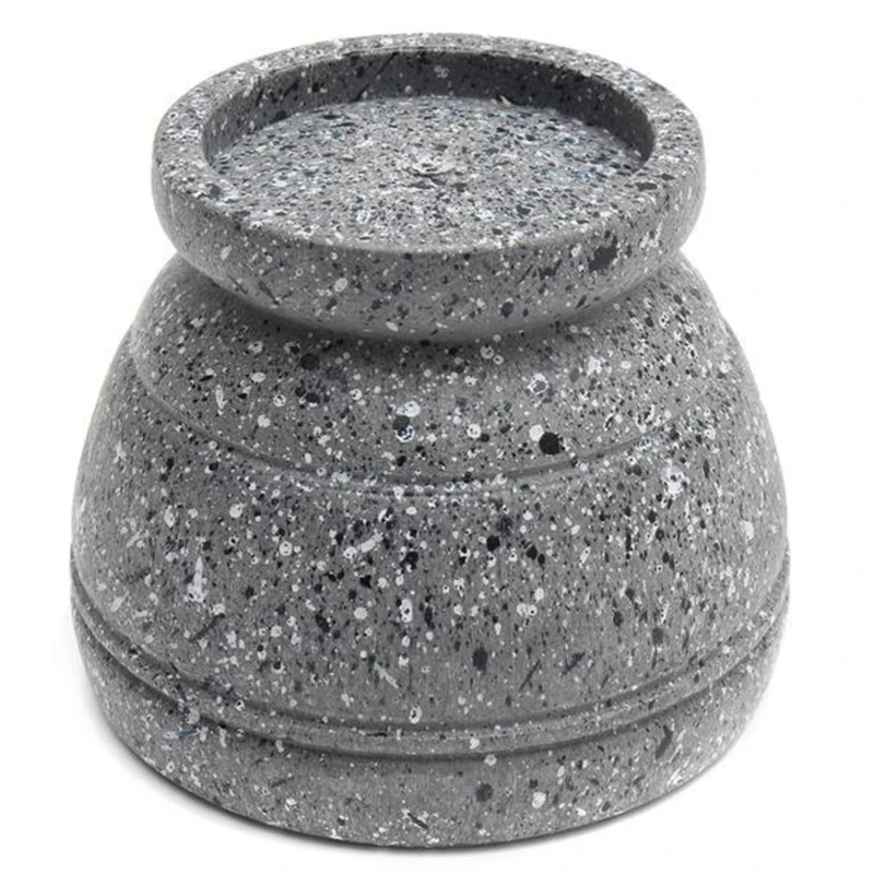 Tigela de moagem de alho Moedor de pilão Decoração de granito Triturador de especiarias Herb Pepper Mixing Pot Ferramenta de moinhos de cozinha 1 conjunto