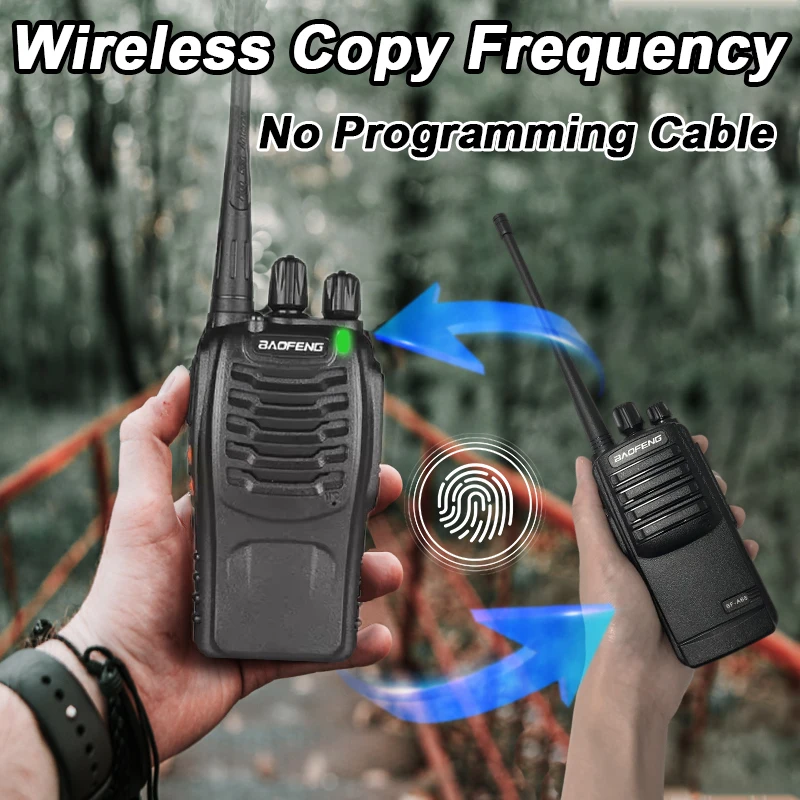 Baofeng-walkie-talkie piezas Pro de largo alcance, frecuencia de copia inalámbrica tipo C, Radio Ham portátil de 2 vías para caza, 4 BF-888S, nueva actualización