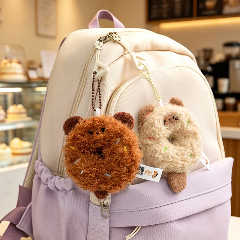 1Pc 7CM Kawaii Doughnut Bear Rabbit Siamese Cat Seal Plush Pendant Toy Lovely Bag Pendant Decoration Gift