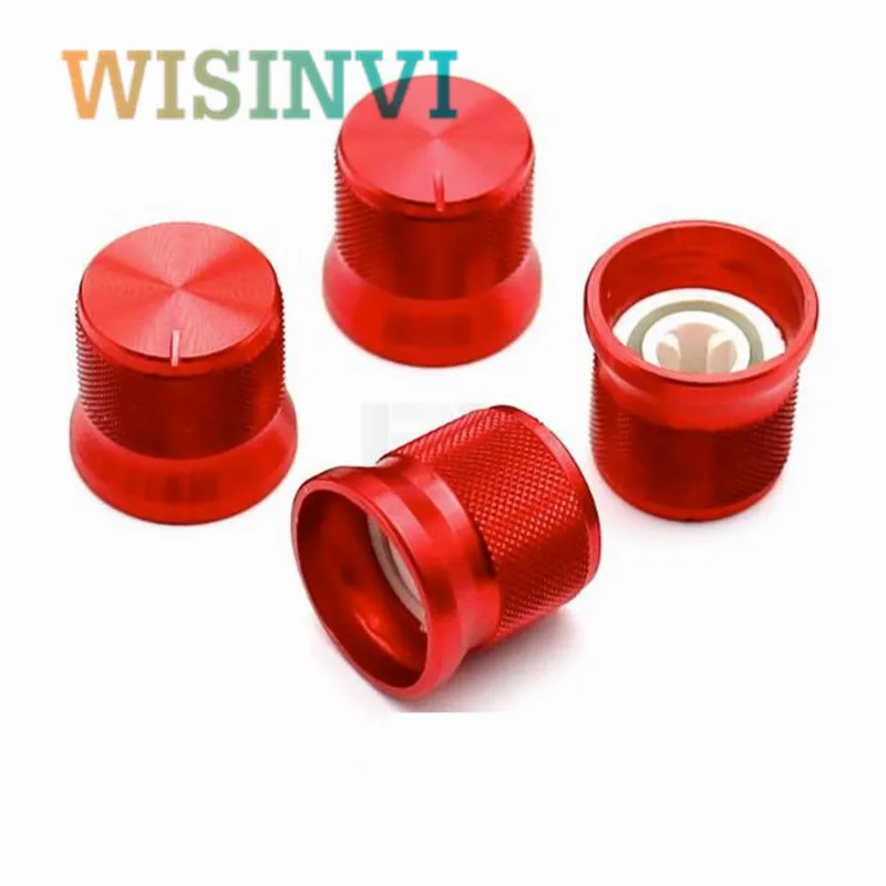 2PCS Aluminum Knob Diameter 17mm Height 16mm Potentiometer Encoder Knob D-Shaped Flower Shaft Inner Hole 6mm